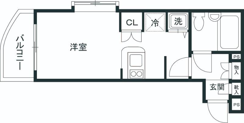 ワコーレ五反田(ワンルーム/2階)の間取り写真