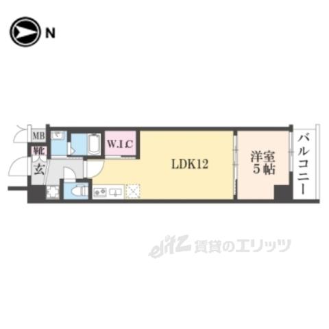 スワンズ京都東寺ガーデン(1LDK/2階)の間取り写真