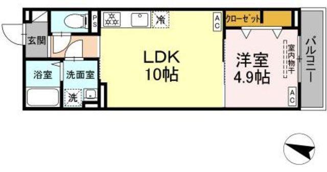 JR常磐線 金町駅 徒歩30分 3階建 新築(1LDK/2階)の間取り写真