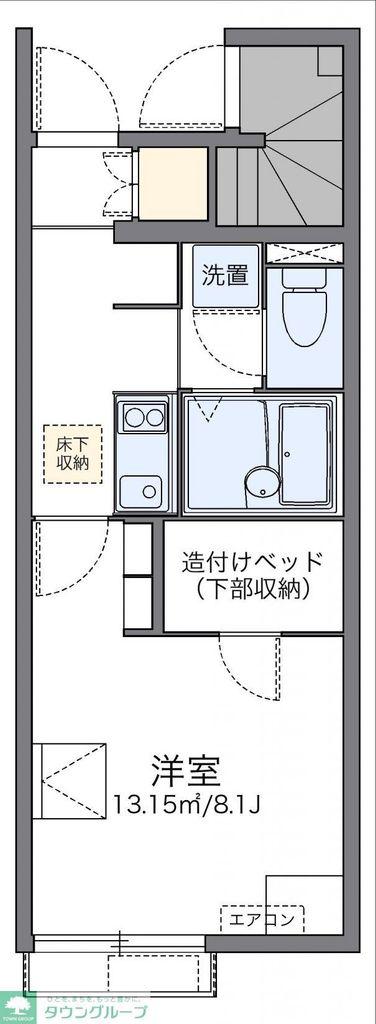 レオネクストメルベーユ(1K/1階)の間取り写真