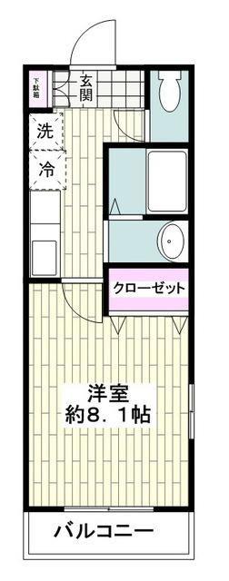 メゾンイナモト(1K/2階)の間取り写真