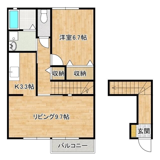 メゾン ド グレース(1LDK/2階)の間取り写真