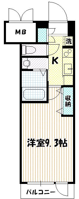グリーンバレー唐木田(1K/5階)の間取り写真