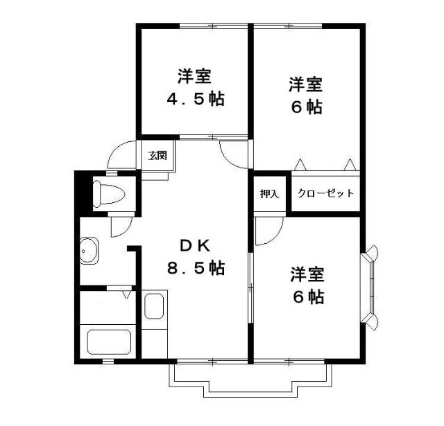 サンシティ88(3DK/2階)の間取り写真