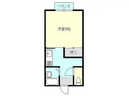 グリーンサイドメゾン(1K/1階)の間取り写真