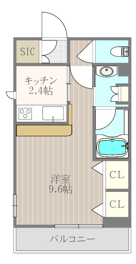 THE HAUS(1K/1階)の間取り写真
