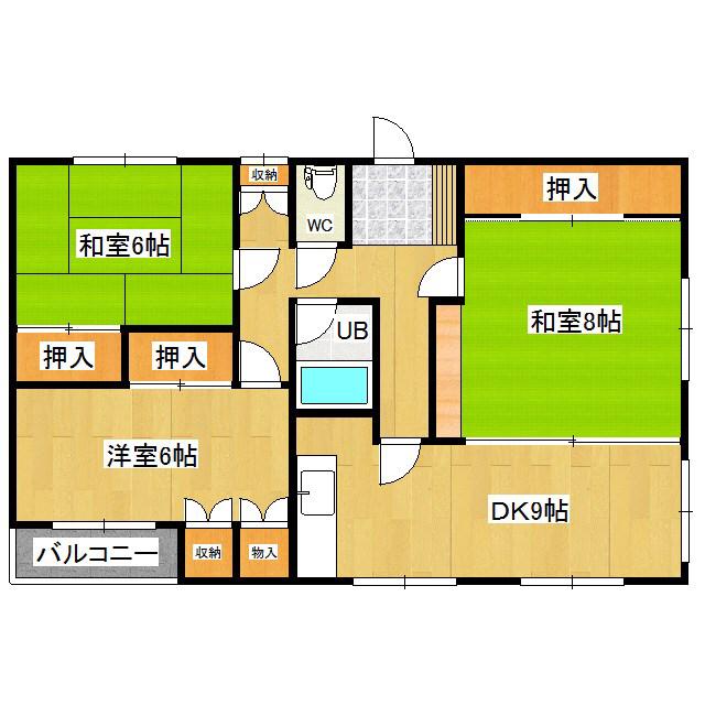 コーポさくら(3DK/2階)の間取り写真