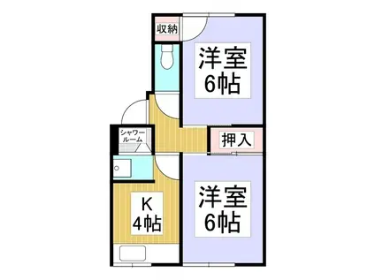 伊那中央アパート(2K/1階)の間取り写真