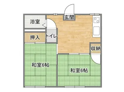 サンハイツ金子平(2DK/2階)の間取り写真