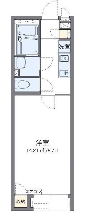 トワアモーレ(1K/1階)の間取り写真