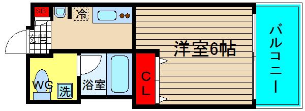レオンコンフォート難波(1K/7階)の間取り写真