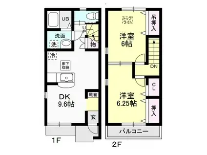 CIELO B(2DK/1階)の間取り写真