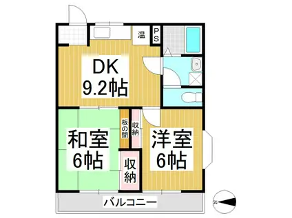 ピアサーティーIマンション(2DK/2階)の間取り写真
