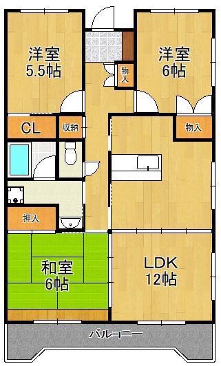 エクセレント中井(3LDK/9階)の間取り写真