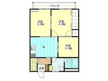 ミニハウス下ノ前(3DK/2階)の間取り写真