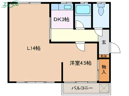 レスピラーレ曙(1LDK/2階)の間取り写真