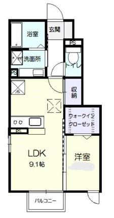 VIOLETA NAGAMACHI(1LDK/1階)の間取り写真
