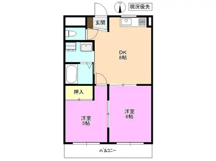 アーク松本レジデンス(2DK/2階)の間取り写真