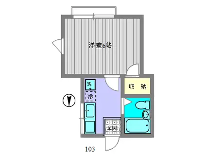 ラシャンブル(1K/1階)の間取り写真