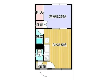 マルホニューハイツ(1DK/1階)の間取り写真