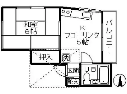 コーポ塚田(1K/2階)の間取り写真