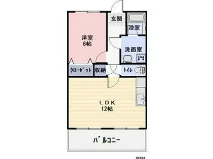 ハイツロザージュ(1LDK/1階)の間取り写真