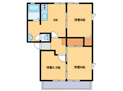 コートルミエールB(3DK/2階)の間取り写真