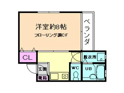 モンシャンブル(1K/2階)の間取り写真