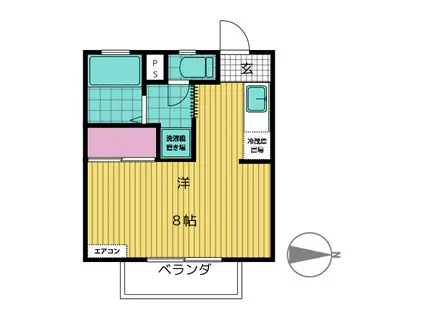 メローハウス(ワンルーム/1階)の間取り写真
