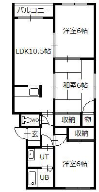 フロンティア東光(3LDK/2階)の間取り写真