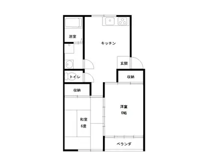 スワハイツ B(2DK/1階)の間取り写真