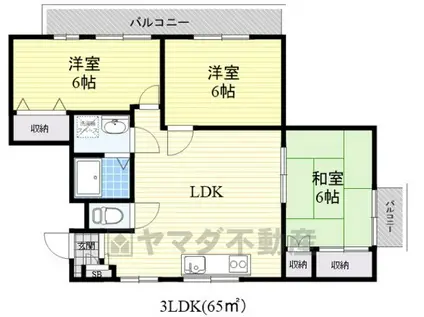 ヴェールアッシュ(3LDK/3階)の間取り写真