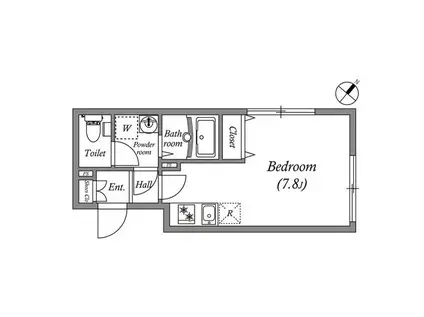 LEGALAND都立大学II(ワンルーム/3階)の間取り写真