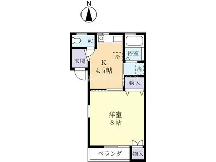 タカラスプリングス(1K/2階)の間取り写真