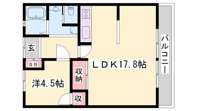 サンシティ小坂(1LDK/1階)の間取り写真