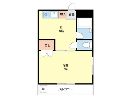 サンパレス(1K/3階)の間取り写真