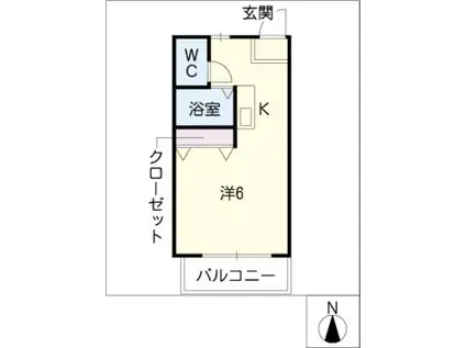モノシティあかつき台(ワンルーム/1階)の間取り写真