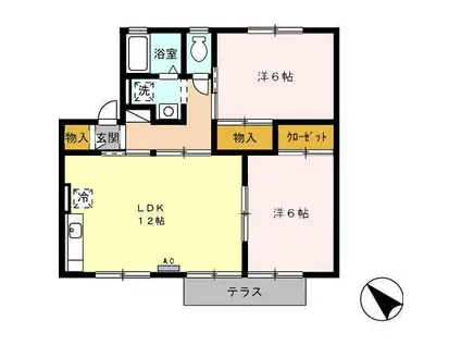 メイプルタウン(2LDK/1階)の間取り写真