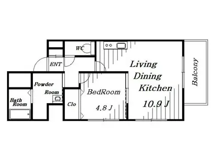 千葉中央・大庄マンション(1LDK/7階)の間取り写真
