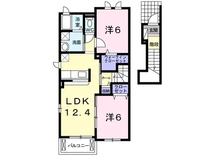 クレメントM・II(2LDK/2階)の間取り写真