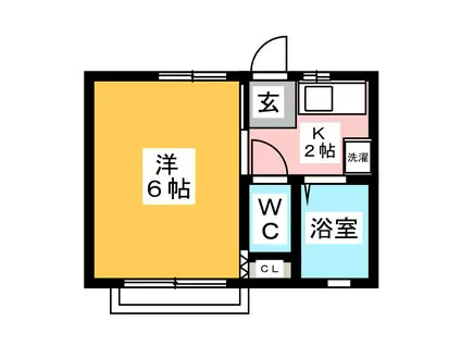 グリーンハイツ(1K/1階)の間取り写真