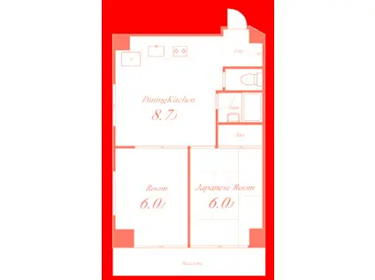 アドバーンス白楽(2DK/4階)の間取り写真