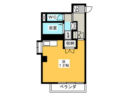 クレセントコート静岡(ワンルーム/6階)の間取り写真