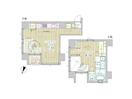 アーバンキューブ九段南(1LDK/9階)の間取り写真