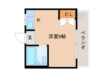 はいつ武本(ワンルーム/1階)の間取り写真