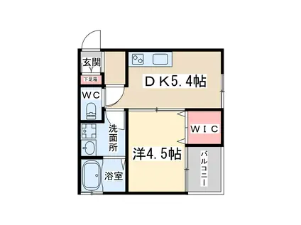 リュクス本庄東(1DK/2階)の間取り写真