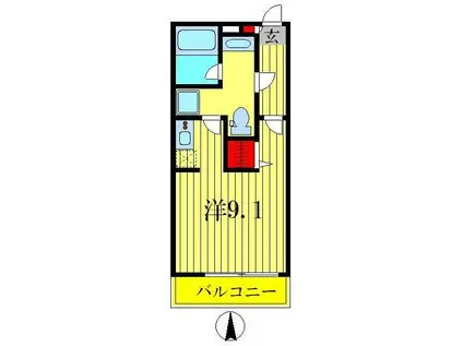 リブリ・SUNNY(ワンルーム/1階)の間取り写真