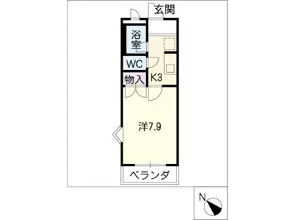 アベレージ96(1K/3階)の間取り写真