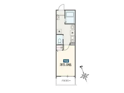 メルディア ペッティア渋谷(1K/1階)の間取り写真