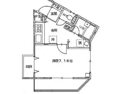 サンベールK(1K/2階)の間取り写真